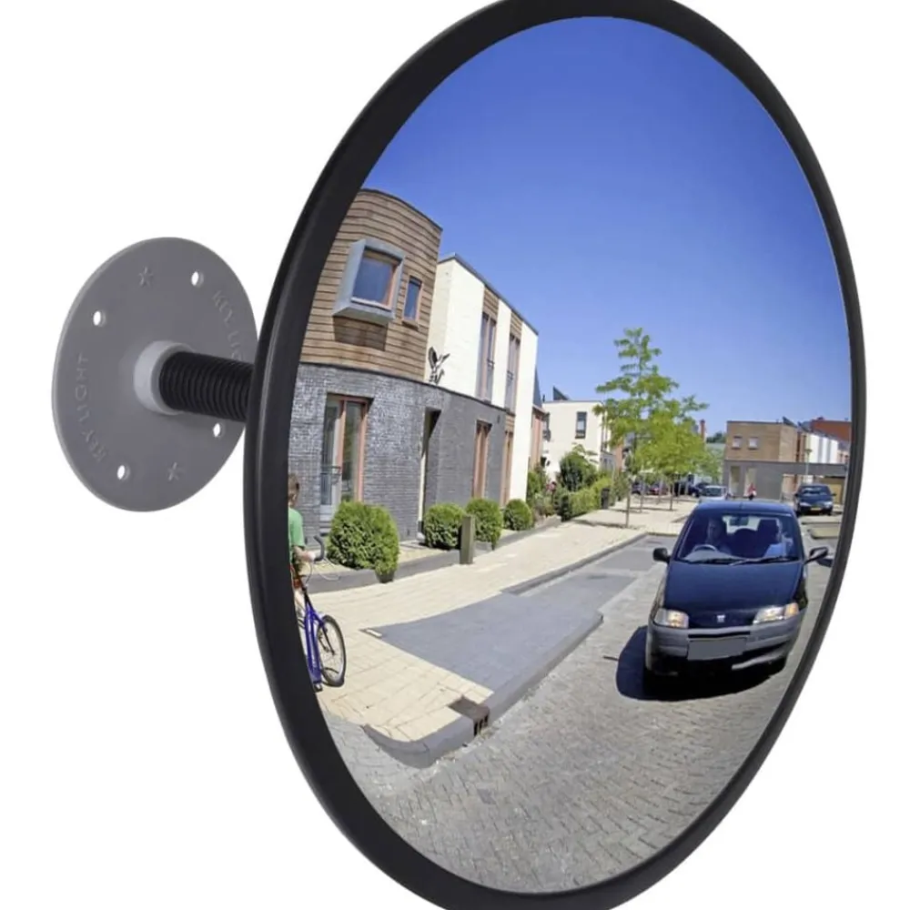 vidaXL Miroir de trafic convexe Acrylique Noir 30 cm Intérieur