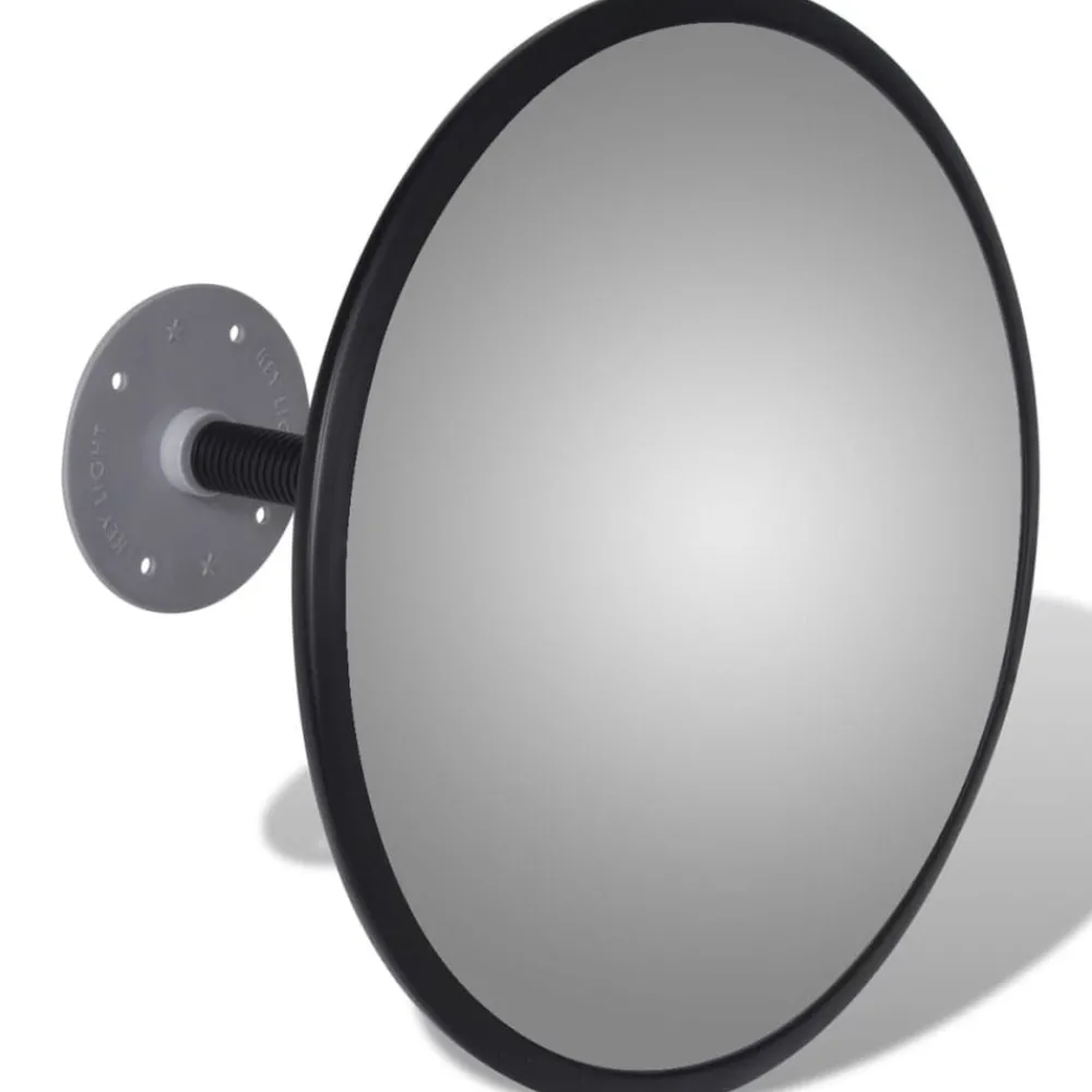 vidaXL Miroir de trafic convexe Acrylique Noir 30 cm Intérieur