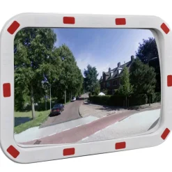 Signalétique-vidaXL Miroir de trafic convexe rectangulaire 40x60cm avec réflecteurs