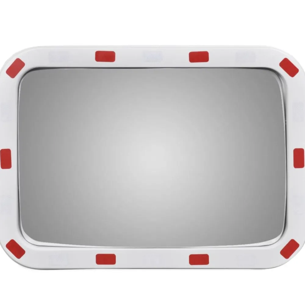 Signalétique-vidaXL Miroir de trafic convexe rectangulaire 40x60cm avec réflecteurs