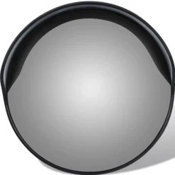 Signalétique-vidaXL Miroir de trafic convexe d'extérieur Plastique PC 30 cm Noir