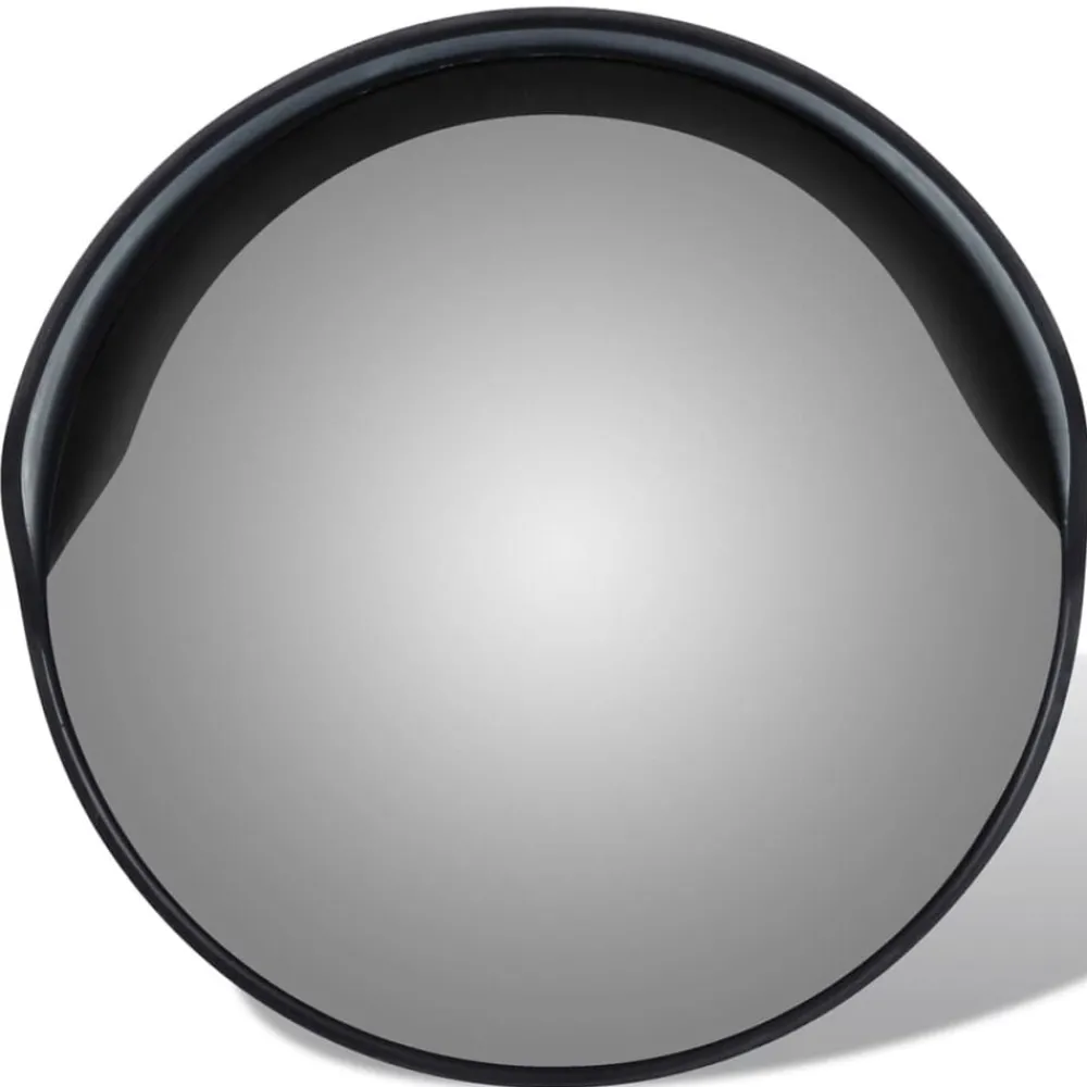 Signalétique-vidaXL Miroir de trafic convexe d'extérieur Plastique PC 30 cm Noir