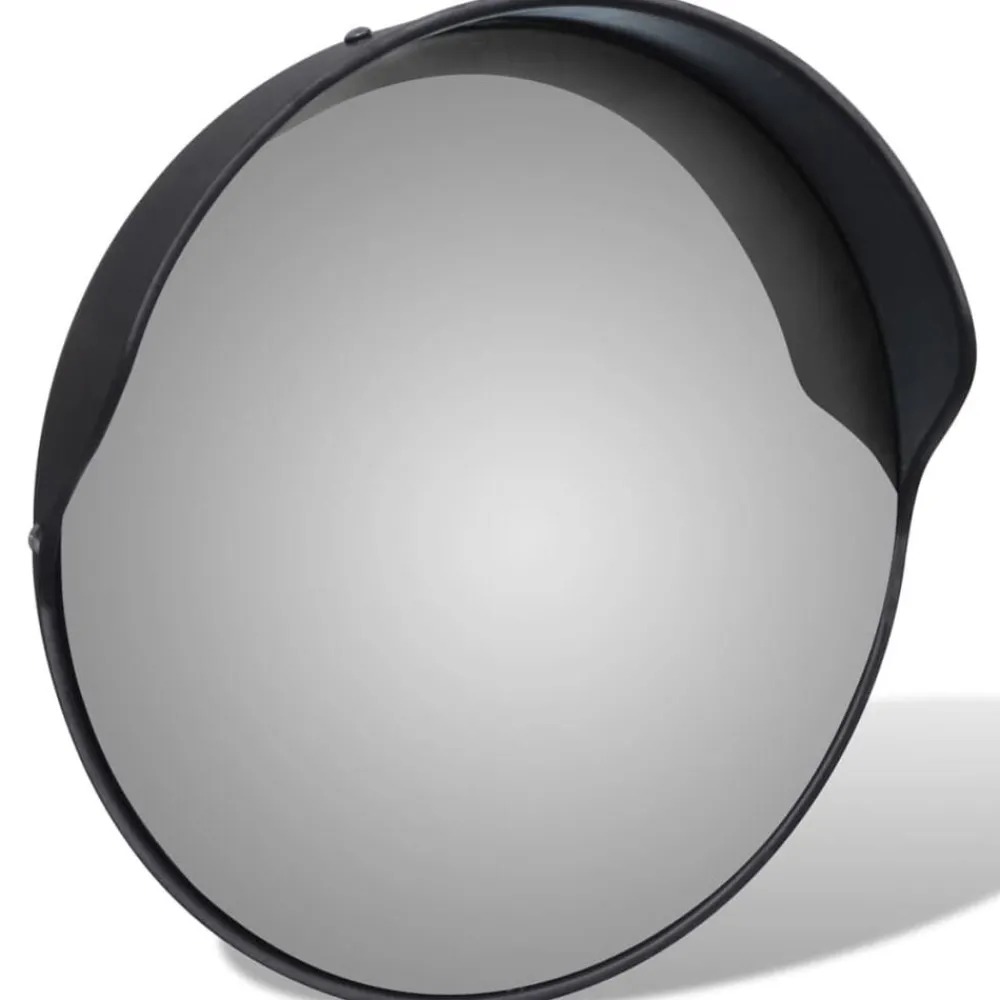 Signalétique-vidaXL Miroir de trafic convexe d'extérieur Plastique PC 30 cm Noir