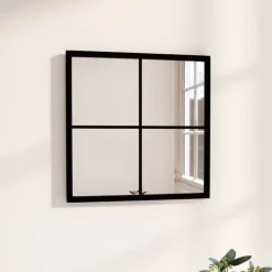 vidaXL Miroir mural Noir 40x40 cm métal