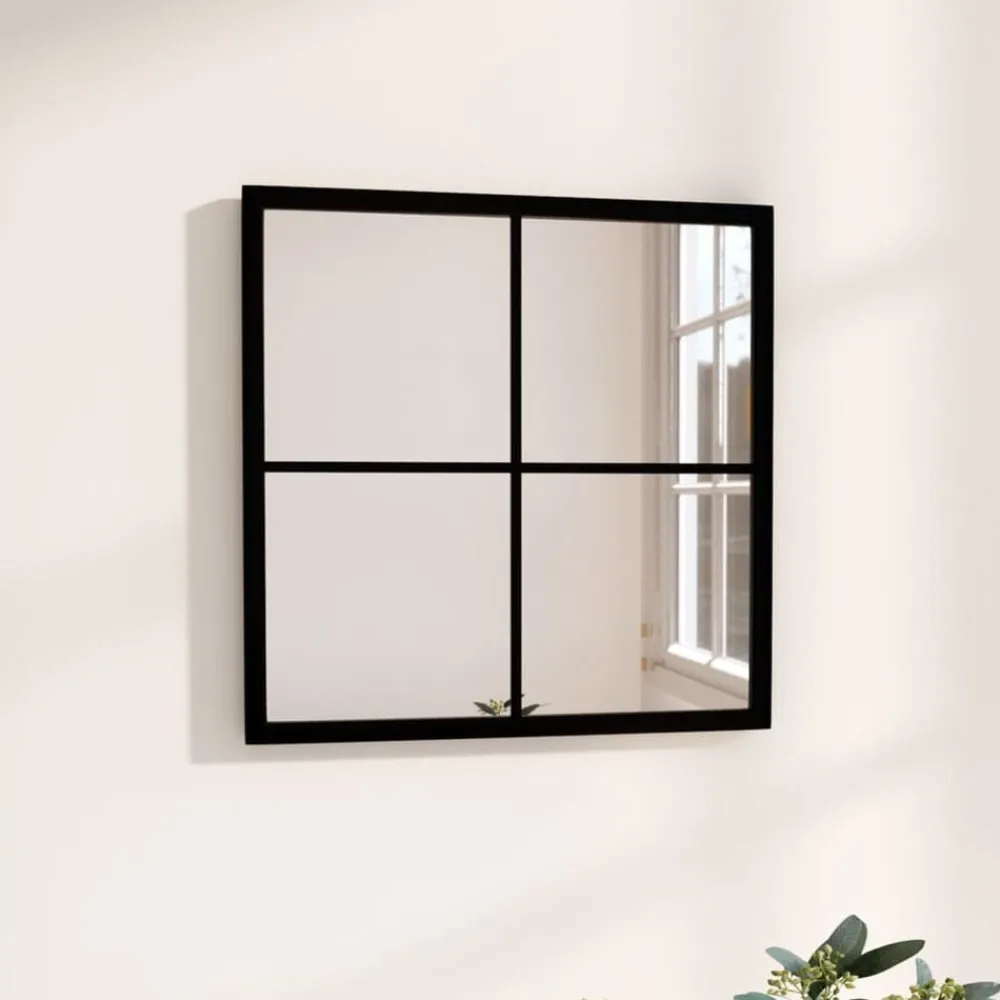 vidaXL Miroir mural Noir 40x40 cm métal