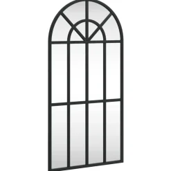 vidaXL Miroir mural noir 30x60 cm arche fer