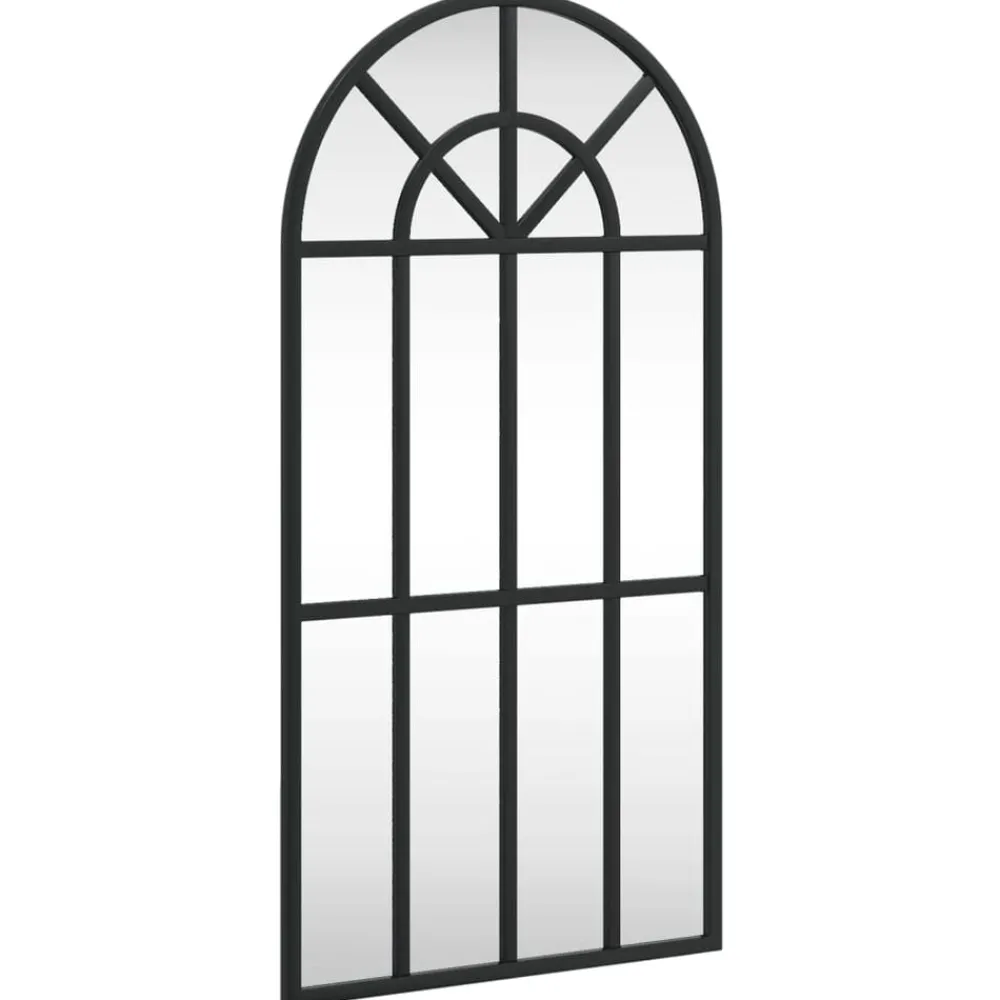 vidaXL Miroir mural noir 30x60 cm arche fer