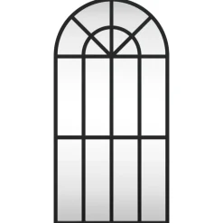 vidaXL Miroir mural noir 30x60 cm arche fer