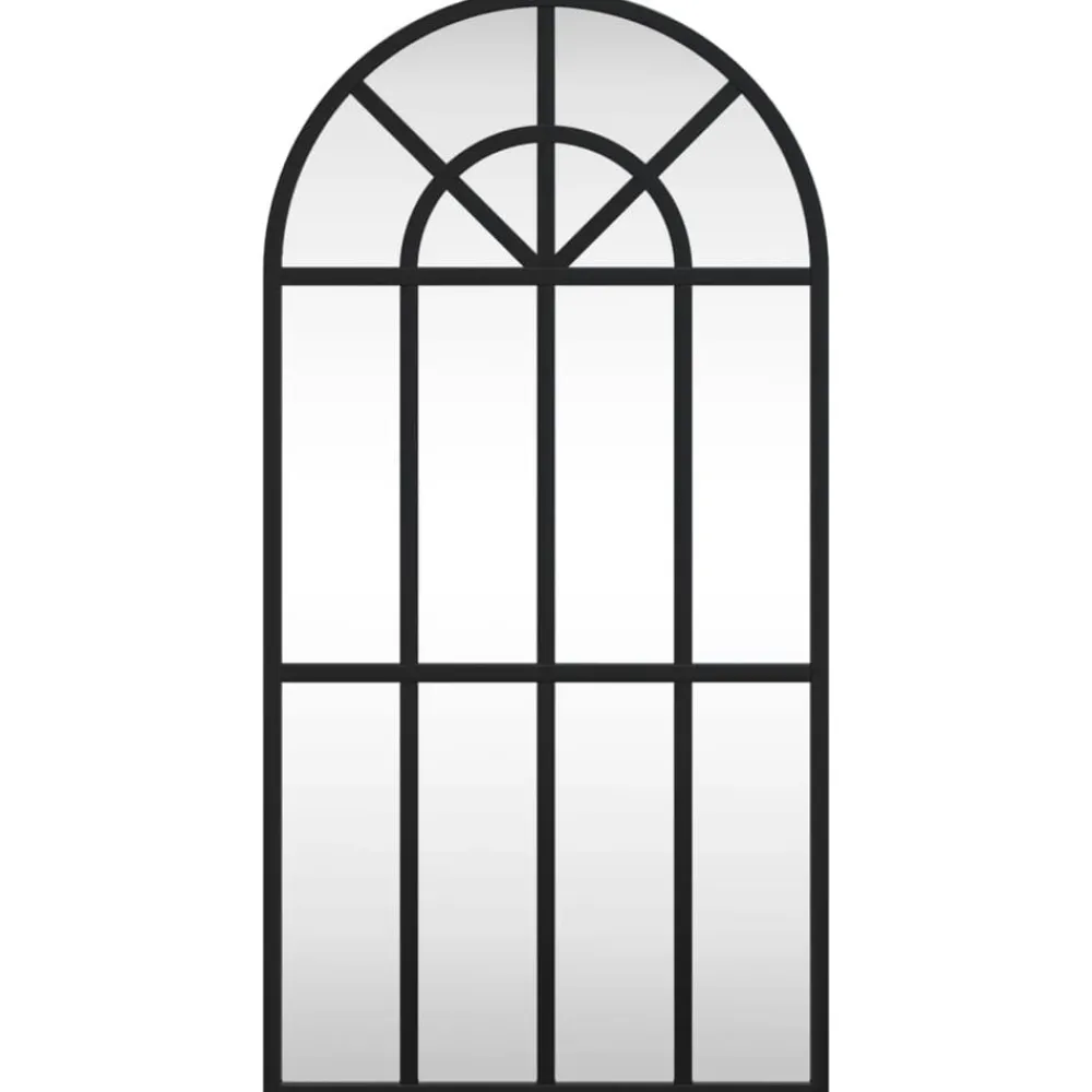 vidaXL Miroir mural noir 30x60 cm arche fer