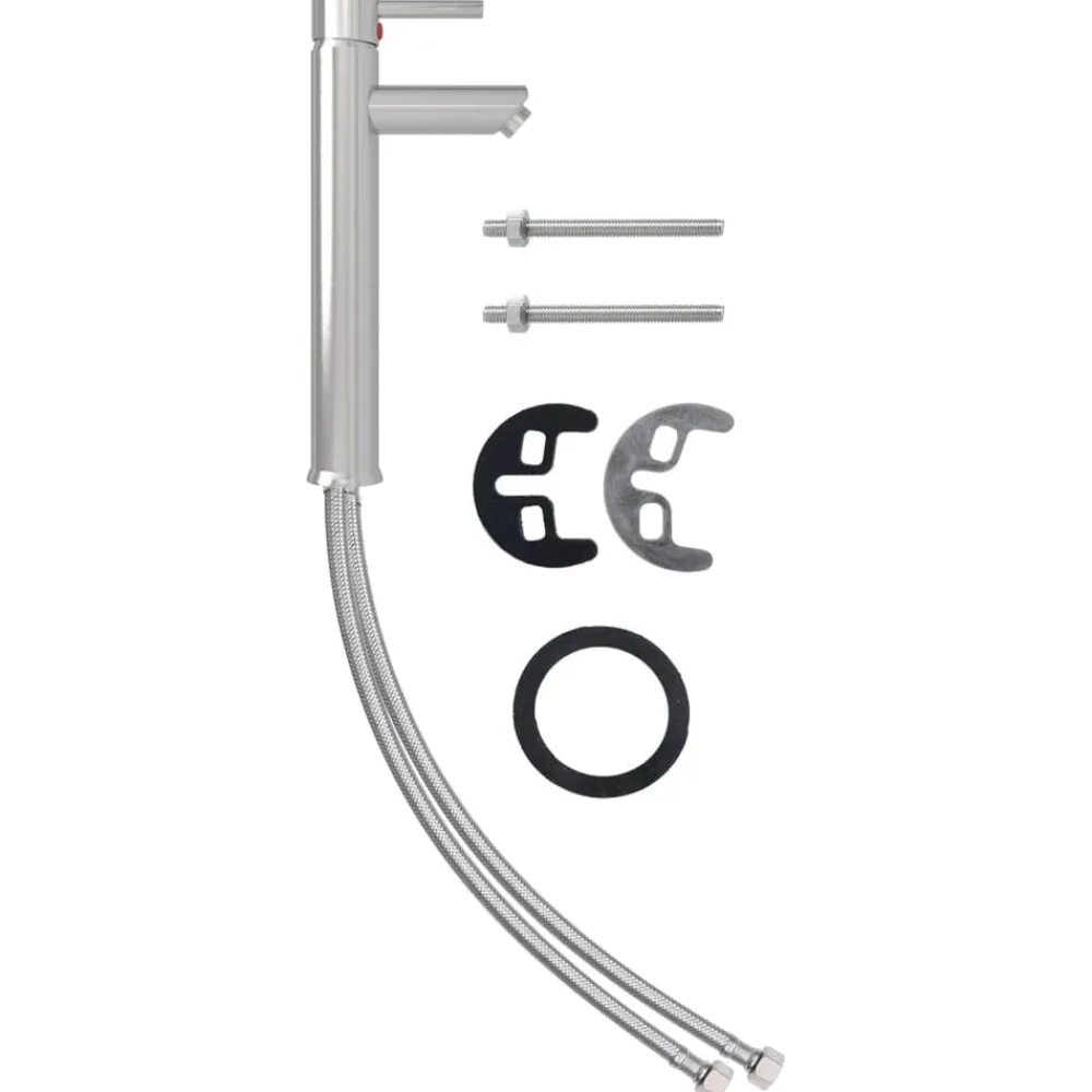 vidaXL Mitigeur de salle de bain Nickel 12x30 cm