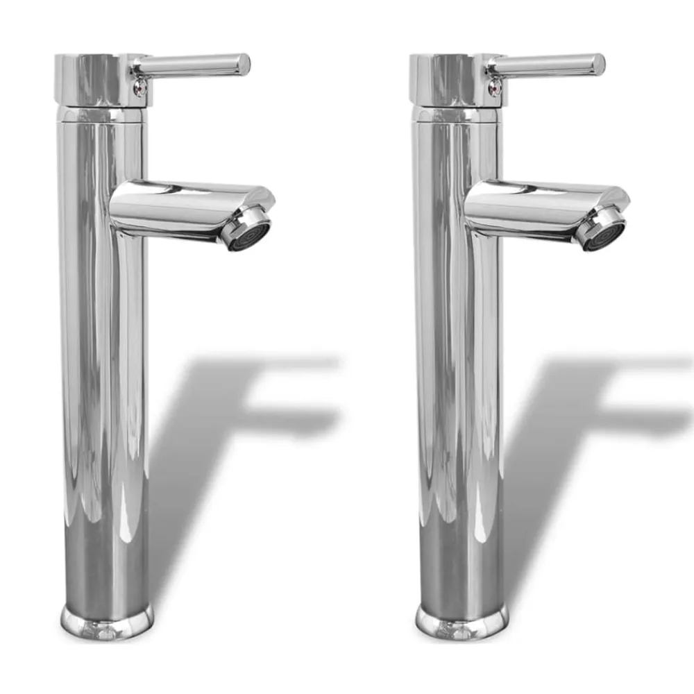 Plomberie-vidaXL Mitigeurs de salle de bain 2 pcs Chrome
