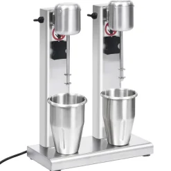 vidaXL Mélangeur de milkshake avec deux coupelles Acier inoxydable 2 L