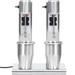vidaXL Mélangeur de milkshake avec deux coupelles Acier inoxydable 2 L