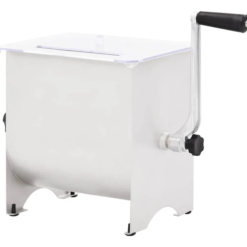 vidaXL Mélangeur de viande manuel avec couvercle Argenté Inox