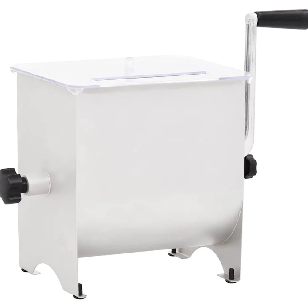 vidaXL Mélangeur de viande manuel avec couvercle Argenté Inox