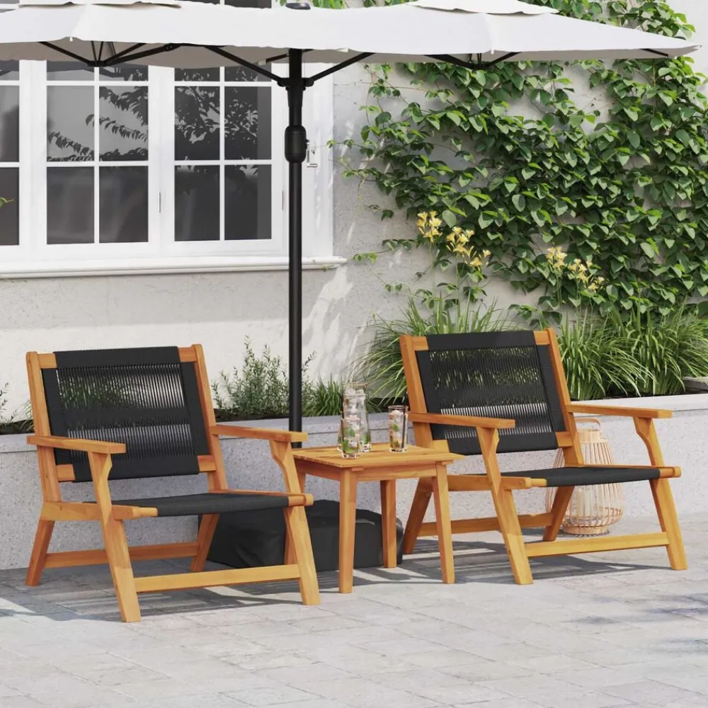 Mobilier De Jardin-vidaXL Mobilier de jardin 2 pcs 67 x 76 x 73 cm Noir