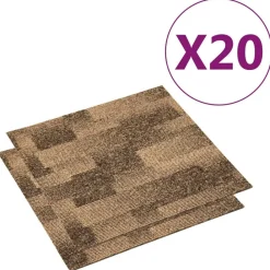 Matériaux De Construction-vidaXL Moquette de sol 20 pcs 50 x 50 cm PP Marron