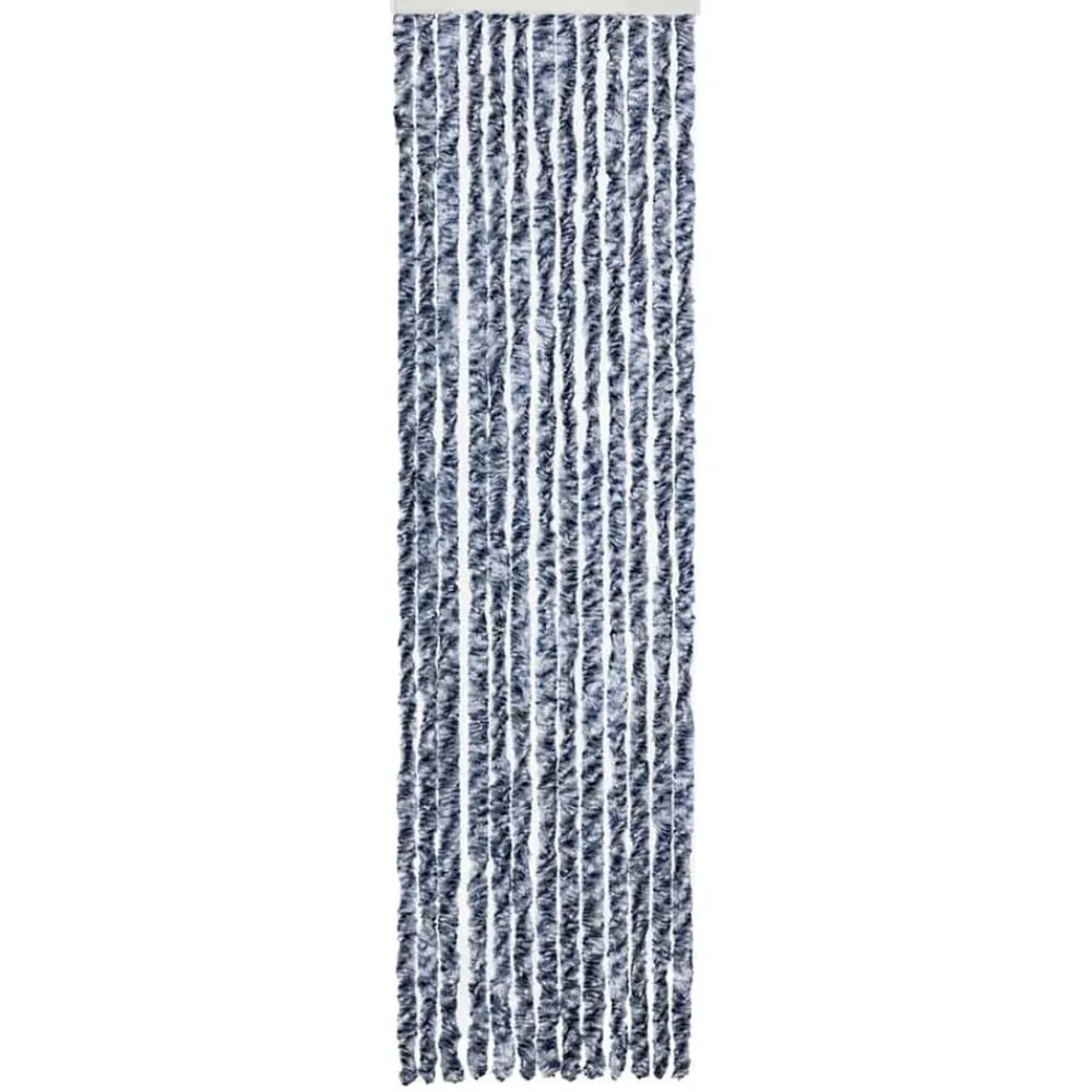 Décorations-vidaXL Moustiquaire Bleu blanc et argenté 56x185 cm Chenille Bleu et blanc