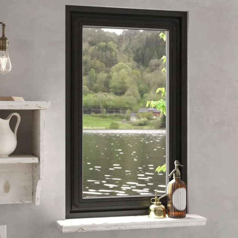 Décorations-vidaXL Moustiquaire magnétique pour fenêtres 80x140 cm Anthracite