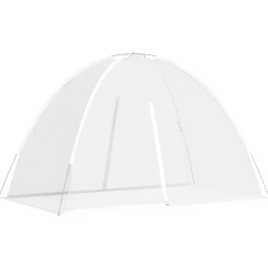 Loisirs De Plein Air-vidaXL Moustiquaire mongole avec portes 220 maille 200x120x130cm Blanc