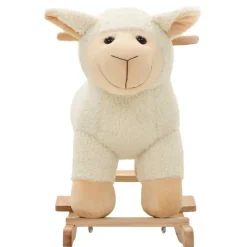 vidaXL Mouton à bascule Peluche 78x34x58 cm Blanc