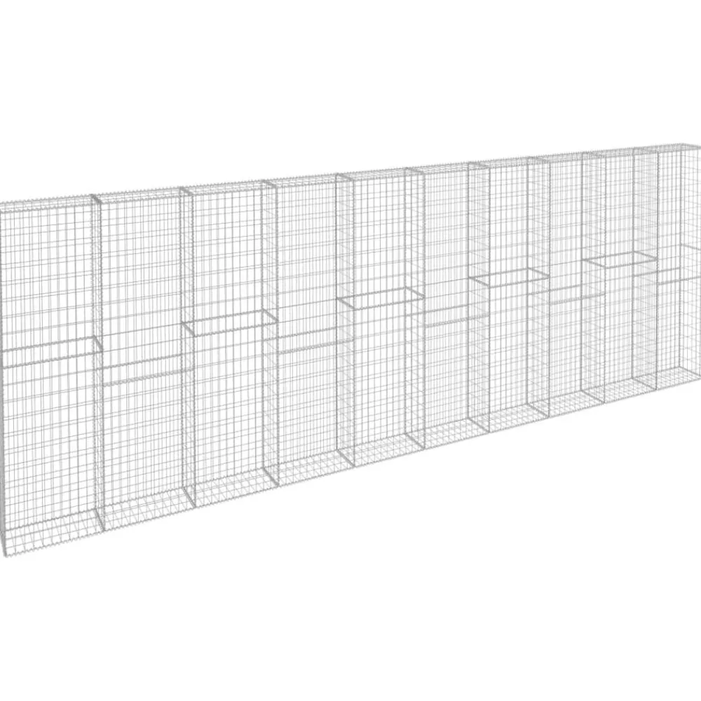 Clôtures & Barrières-vidaXL Mur à gabion avec couvercles Acier galvanisé 600x30x200 cm