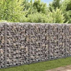 vidaXL Mur à gabion avec couvercles Acier galvanisé 20x20x100 cm