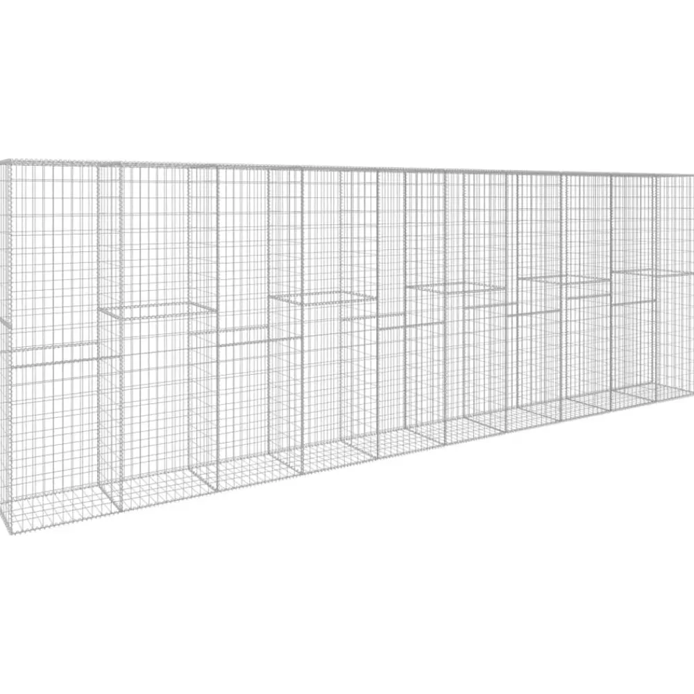 Clôtures & Barrières-vidaXL Mur en gabion avec couvercle Acier galvanisé 600 x 50 x 200 cm