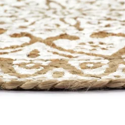 Linge-vidaXL Napperons 4 pcs 38 cm Rond Jute Blanc