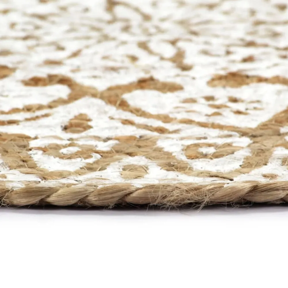 Linge-vidaXL Napperons 4 pcs 38 cm Rond Jute Blanc
