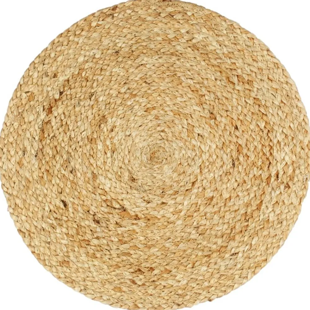 vidaXL Napperons 4 pcs Naturel Plain 38 cm Rond Jute