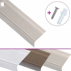 Matériaux De Construction-vidaXL Nez de marche forme en L 5 pcs aluminium 90 cm Champagne