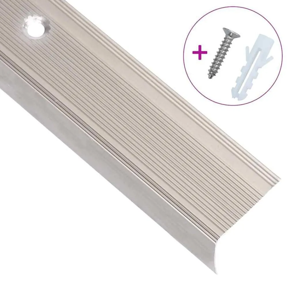 Matériaux De Construction-vidaXL Nez de marche forme en L 5 pcs aluminium 90 cm Champagne