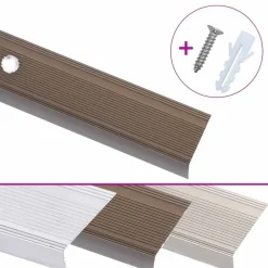 Matériaux De Construction-vidaXL Nez de marche forme en L 15 pcs aluminium 90 cm Marron