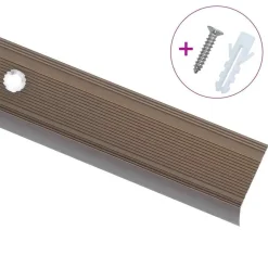 Matériaux De Construction-vidaXL Nez de marche forme en L 15 pcs aluminium 90 cm Marron