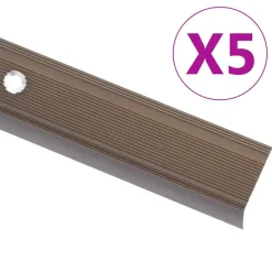 Matériaux De Construction-vidaXL Nez de marche forme en L 5 pcs aluminium 90 cm Marron