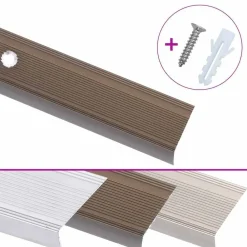 Matériaux De Construction-vidaXL Nez de marche forme en L 5 pcs aluminium 90 cm Marron