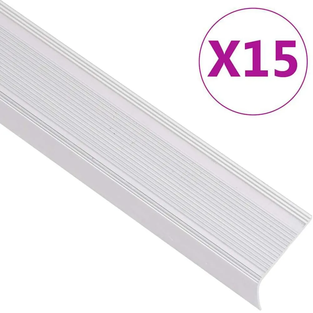 Matériaux De Construction-vidaXL Nez de marche forme en L 15 pcs aluminium 90 cm Argenté
