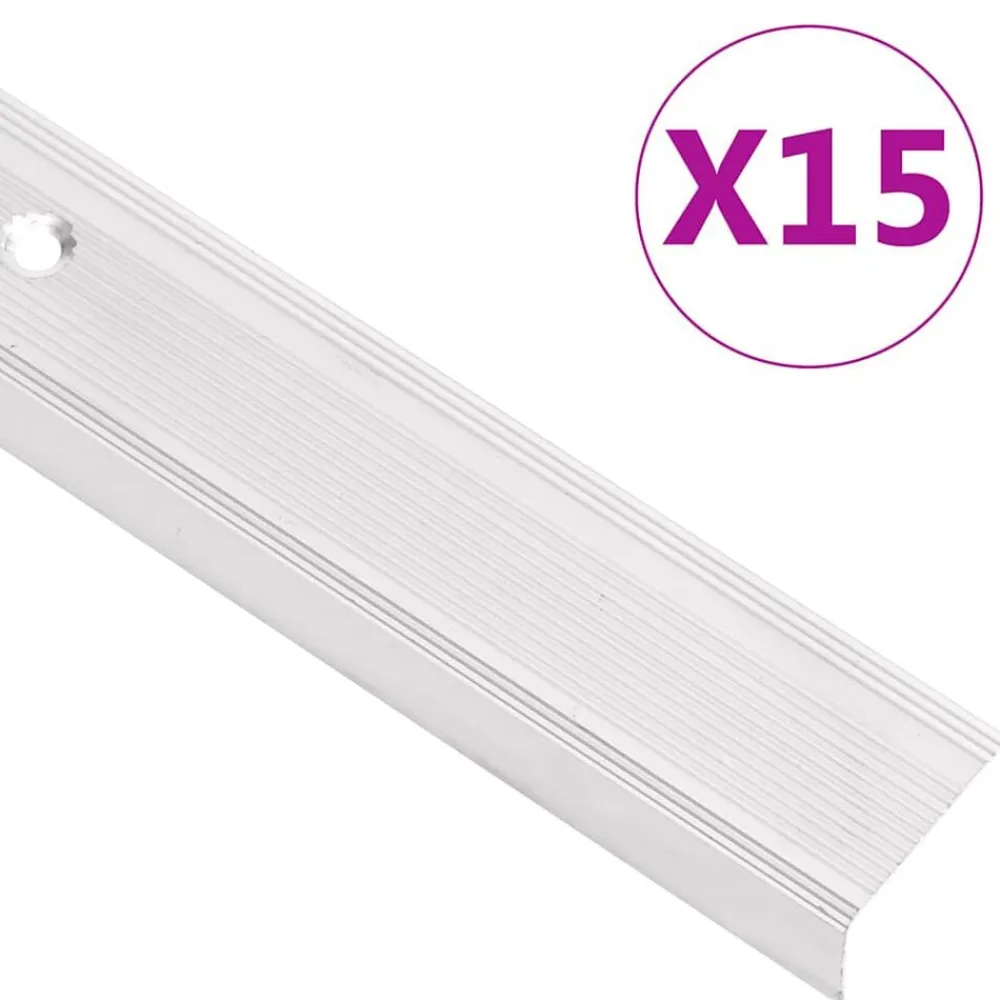 vidaXL Nez de marche forme en L 15 pcs aluminium 90 cm