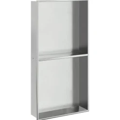 Plomberie-vidaXL Niche de douche argenté brossé 32x62x9 cm acier inoxydable