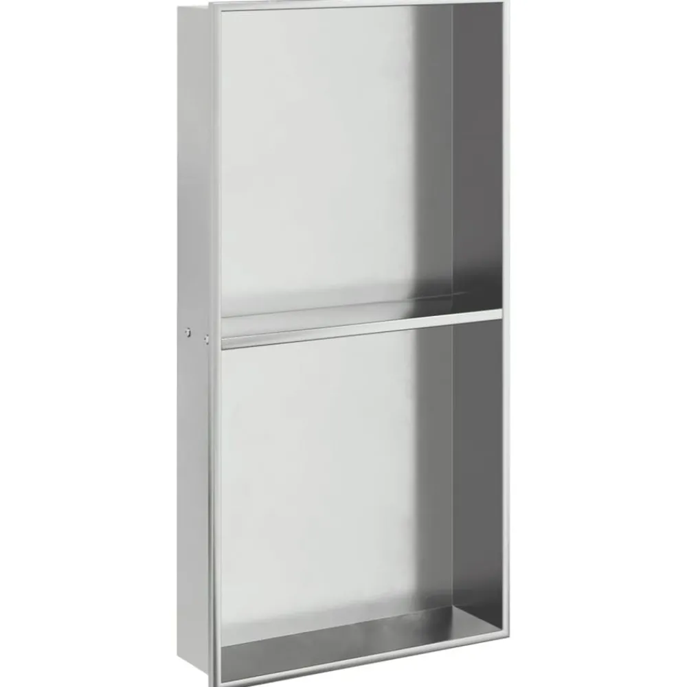 Plomberie-vidaXL Niche de douche argenté brossé 32x62x9 cm acier inoxydable