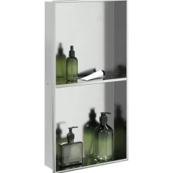Plomberie-vidaXL Niche de douche argenté brossé 32x62x9 cm acier inoxydable