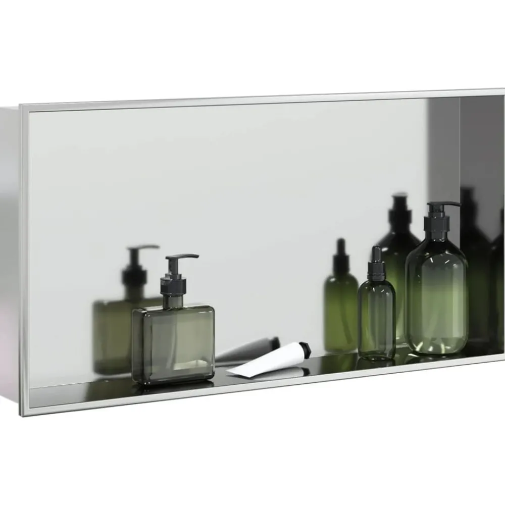Plomberie-vidaXL Niche de douche argenté brossé 62x32x9 cm acier inoxydable
