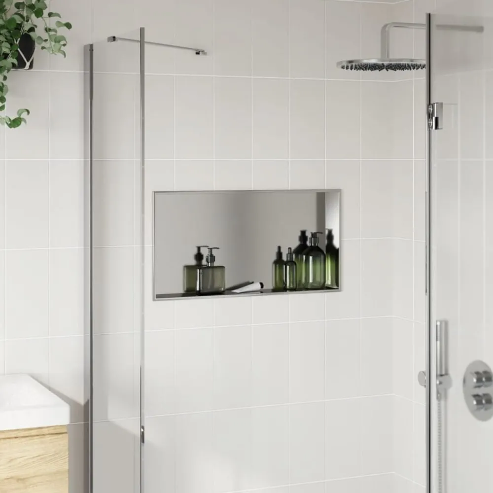 Plomberie-vidaXL Niche de douche argenté brossé 62x32x9 cm acier inoxydable