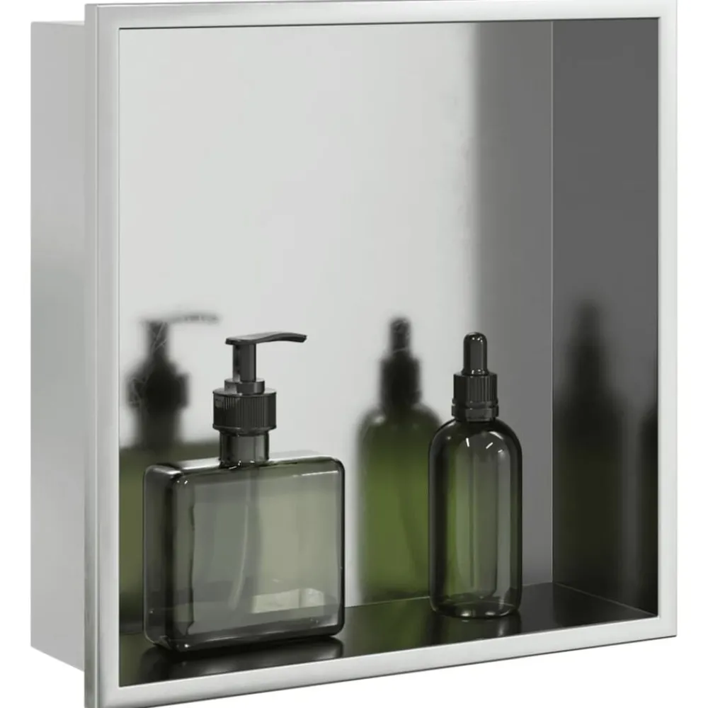 Plomberie-vidaXL Niche de douche argenté brossé 32x32x9 cm acier inoxydable