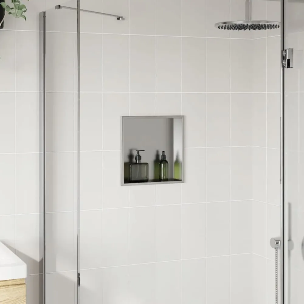 Plomberie-vidaXL Niche de douche argenté brossé 32x32x9 cm acier inoxydable