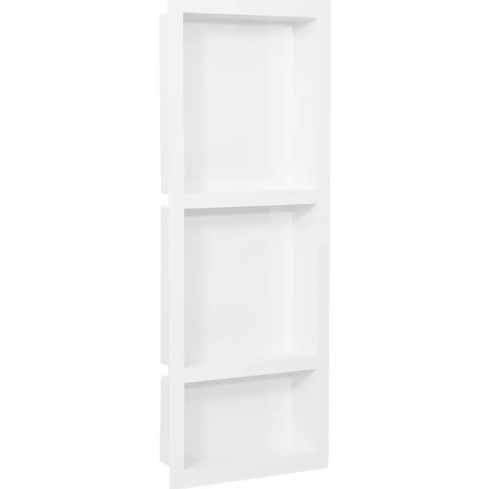 Plomberie-vidaXL Niche de douche avec 3 compartiments Blanc brillant 41x99x9 cm