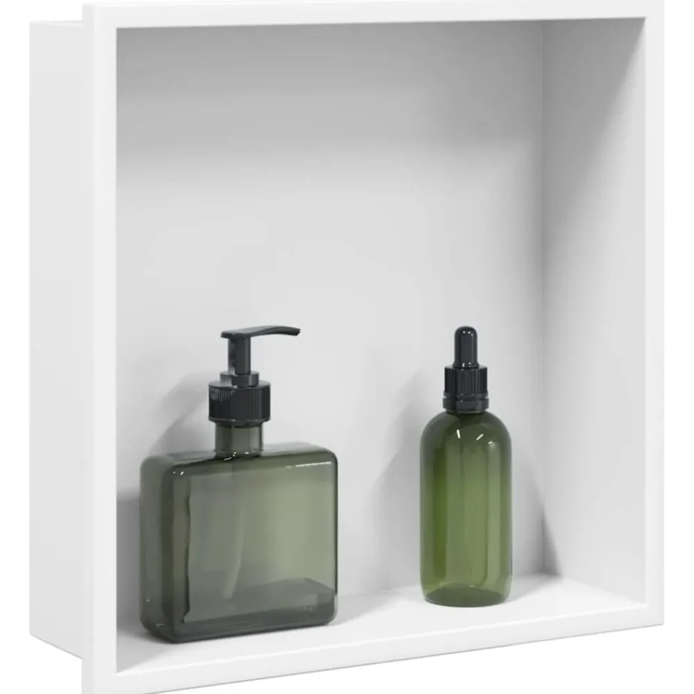 Plomberie-vidaXL Niche de douche blanc mat 32x32x9 cm acier inoxydable
