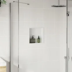 Plomberie-vidaXL Niche de douche blanc mat 32x32x9 cm acier inoxydable