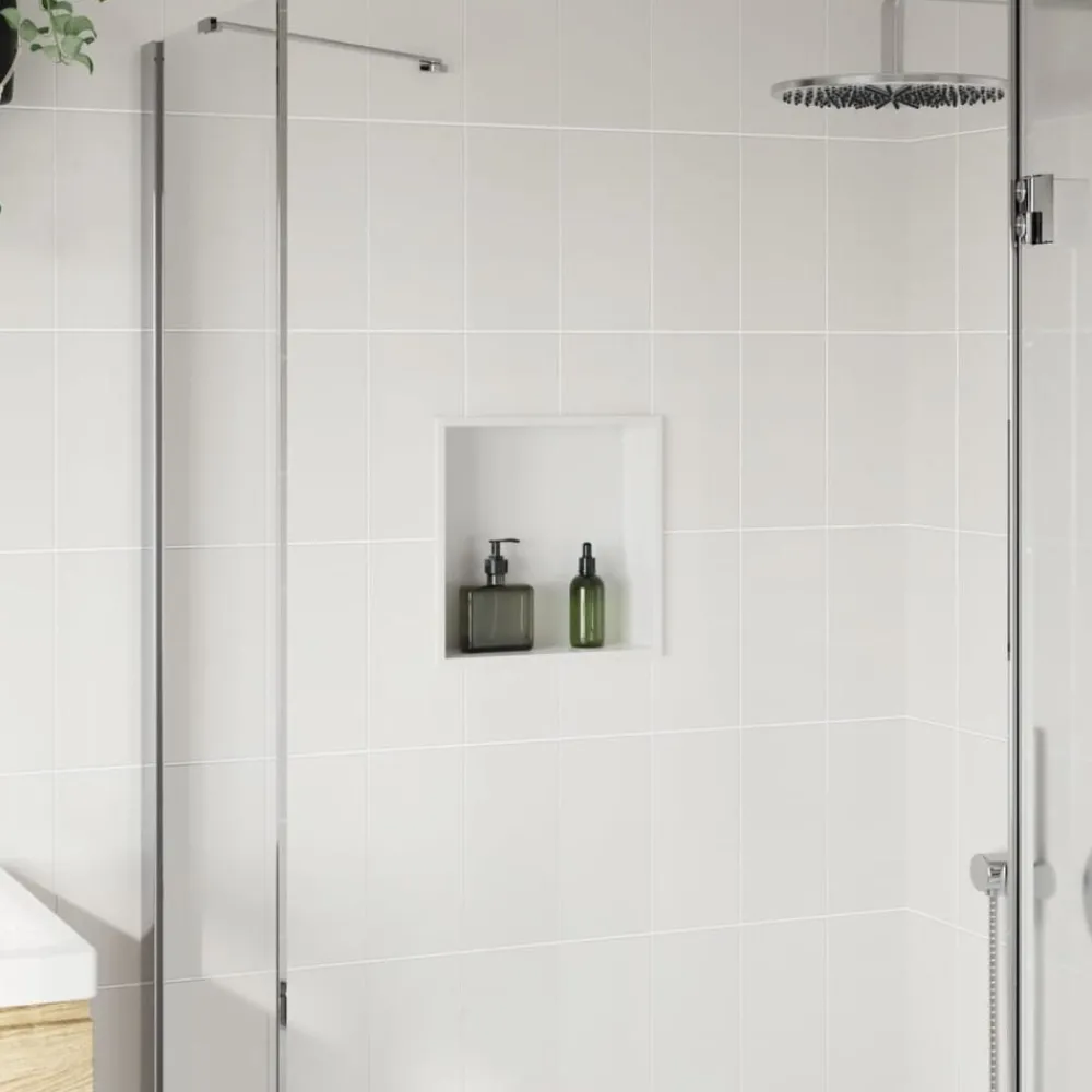 Plomberie-vidaXL Niche de douche blanc mat 32x32x9 cm acier inoxydable